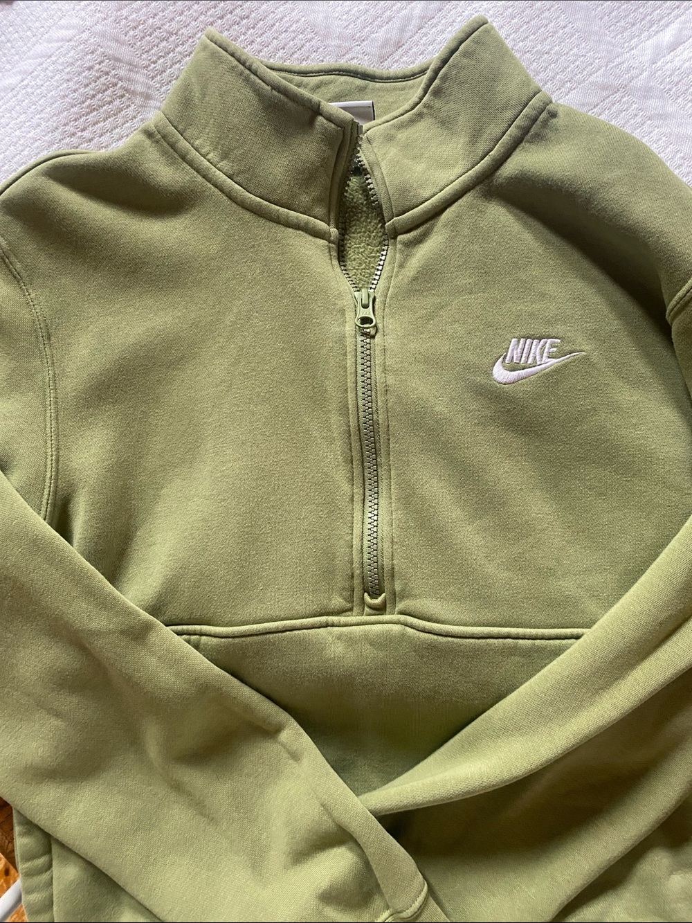 Nike Women’s  Olive Green Half-Zip Fleece Pullover